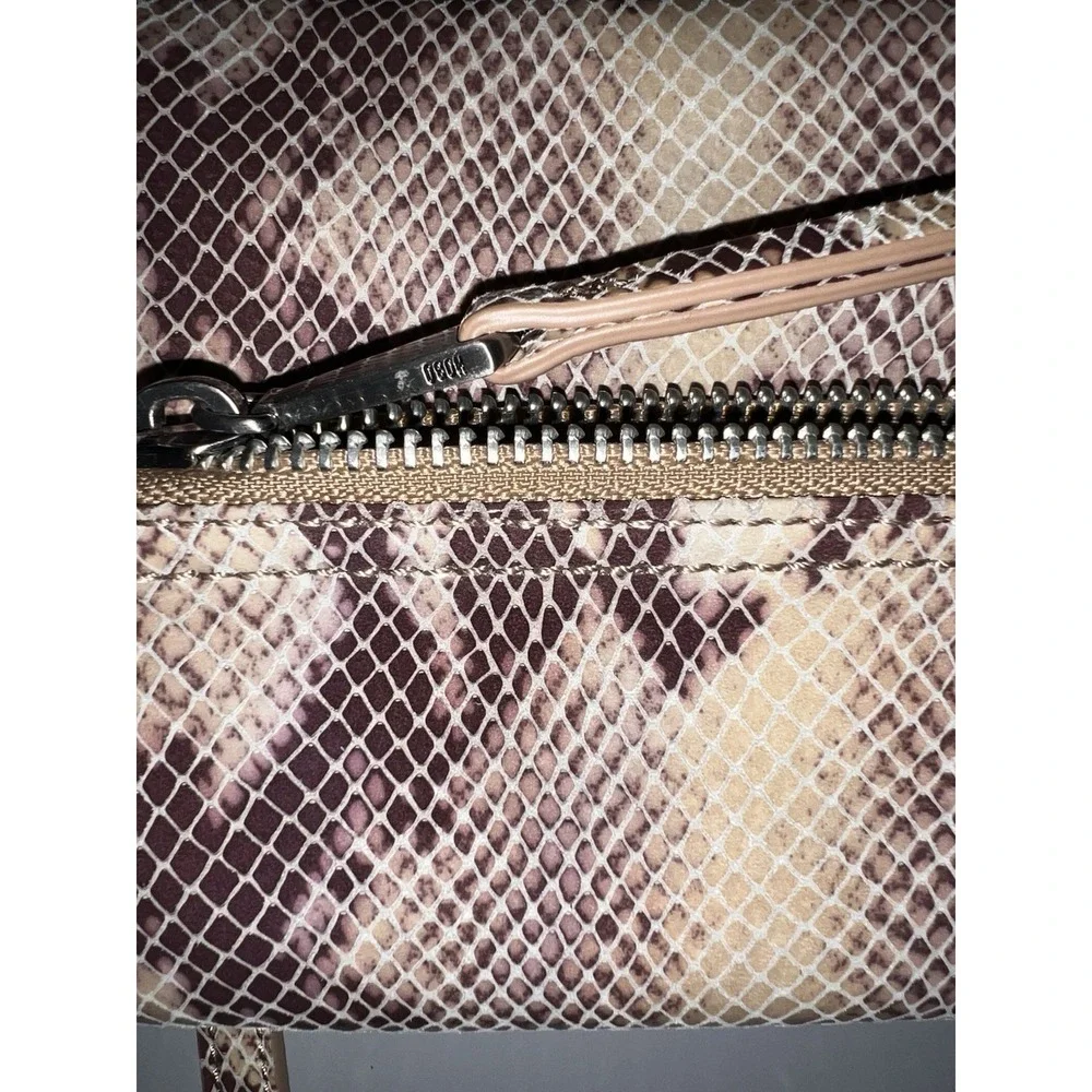 Hobo‎ Leather Sandsnake Crossbody Foldable Magnetic Zip Adjustable Handbag